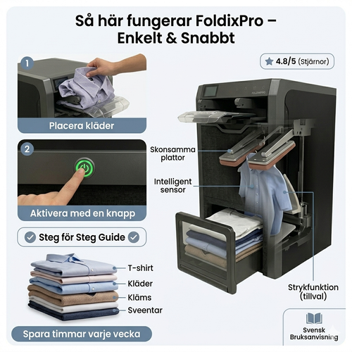 FoldixPro™ |Automatisk maskin för att vika och stryka tvätt