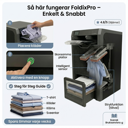 FoldixPro™ |Automatisk maskin för att vika och stryka tvätt